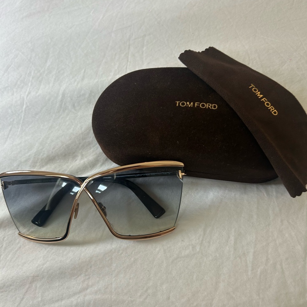 Tom Ford Gold and Black Sunglasses